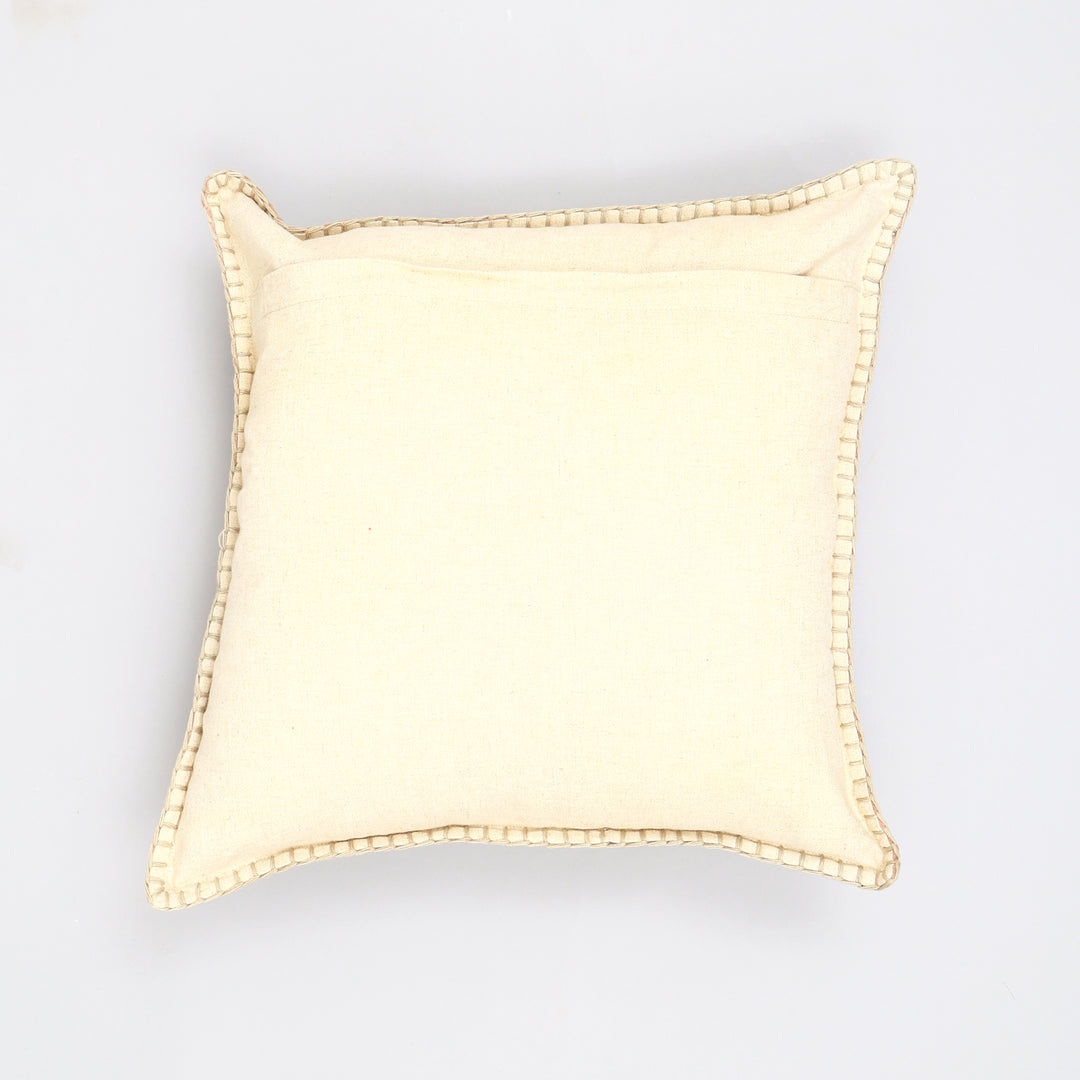Stonewashed Cotton Velvet Throw Pillow with Decorative Handstitched Edges- 18" x 18"