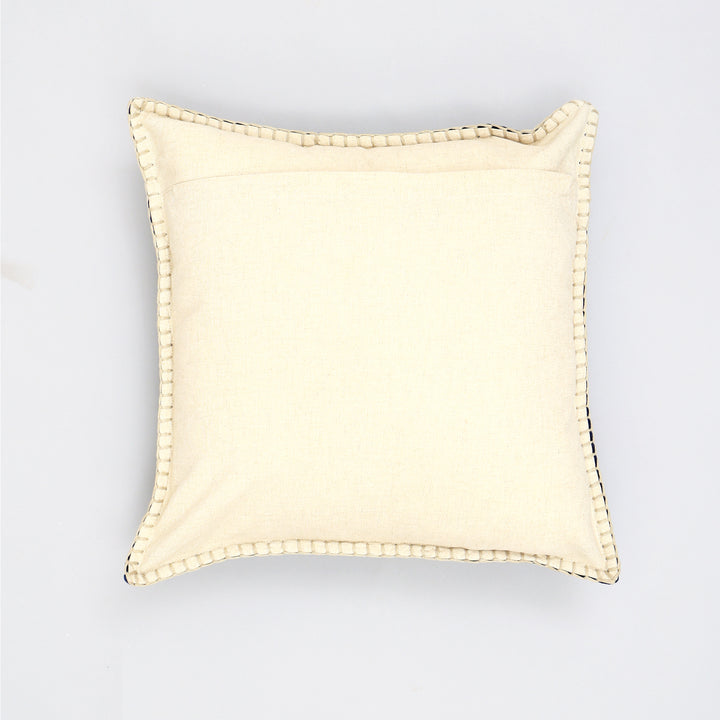 Stonewashed Cotton Velvet Throw Pillow with Decorative Handstitched Edges- 18" x 18"