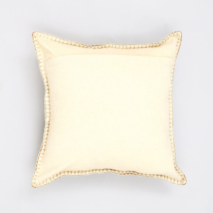 Stonewashed Cotton Velvet Throw Pillow with Decorative Handstitched Edges- 18" x 18"