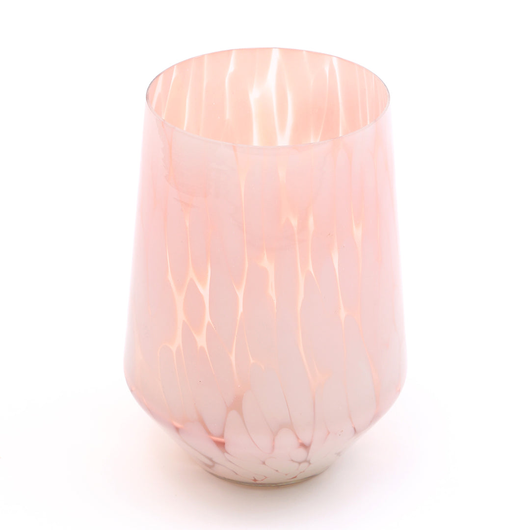 White Splutter Glass Hurricane Vase