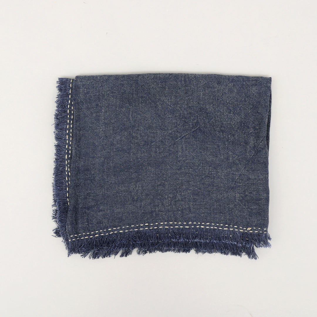 Stonewashed Linen Woven Throw Blanket with Fringe – 52" x 68"