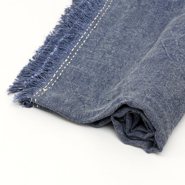 Stonewashed Linen Woven Throw Blanket with Fringe – 52" x 68"