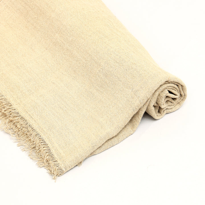 Stonewashed Linen Woven Throw Blanket with Fringe – 52" x 68"