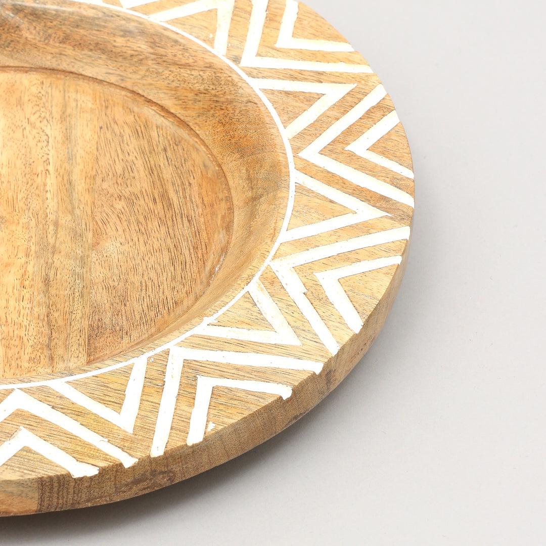 Handcrafted 13" Wood Charger Plate| Wooden Dinning Placemat|Artisan Wooden Tableware