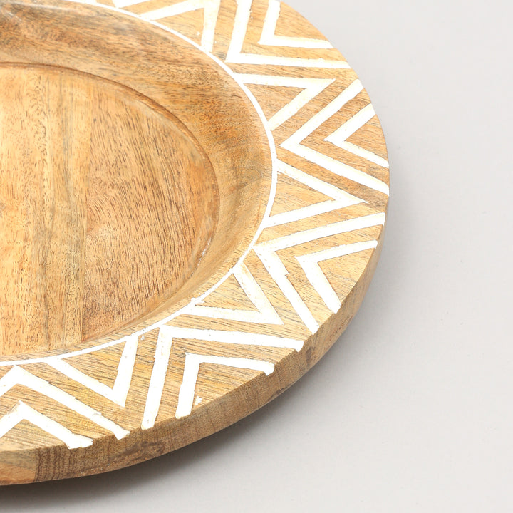 Handcrafted 13" Wood Charger Plate| Wooden Dinning Placemat|Artisan Wooden Tableware