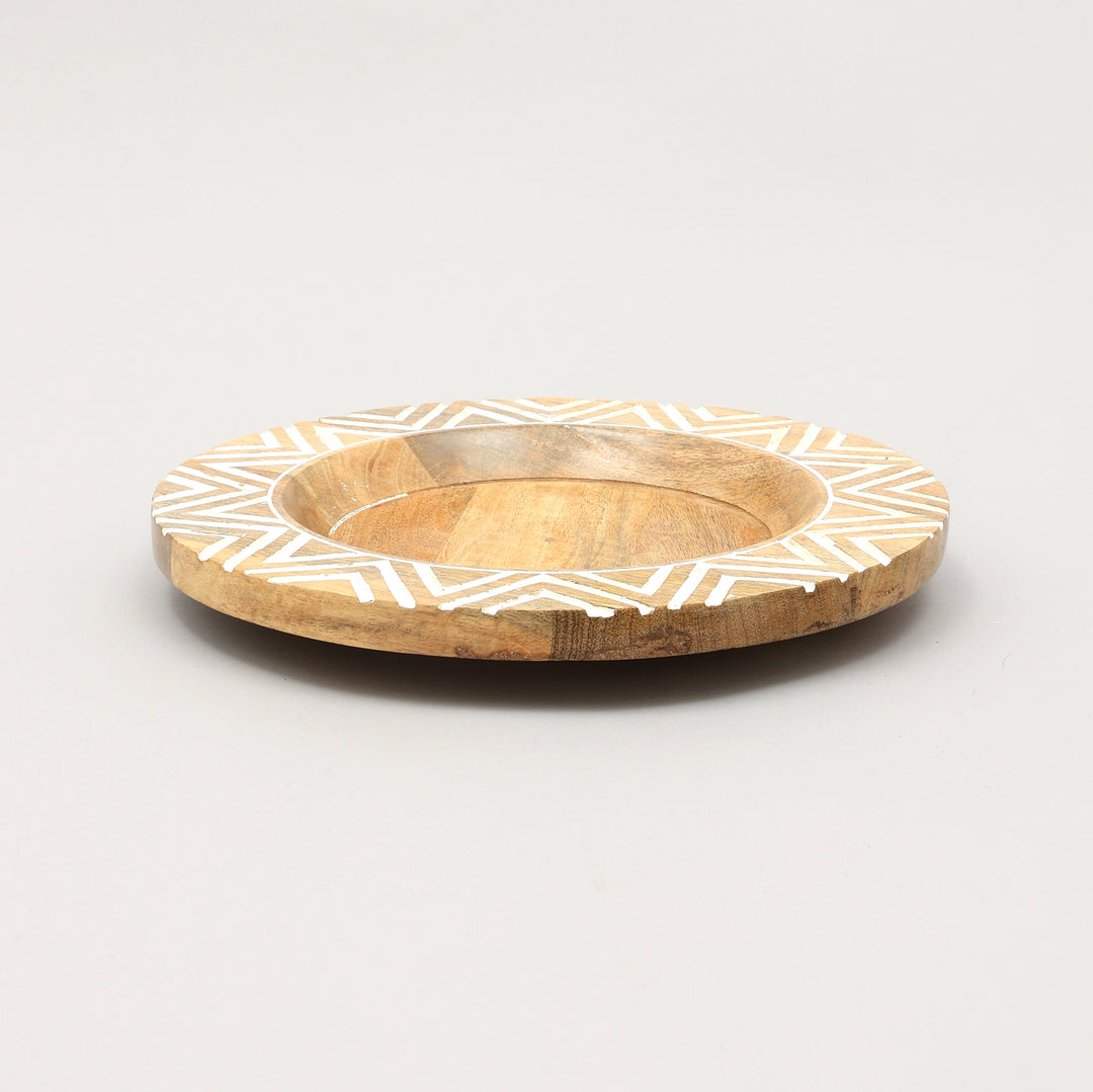 Handcrafted 13" Wood Charger Plate| Wooden Dinning Placemat|Artisan Wooden Tableware