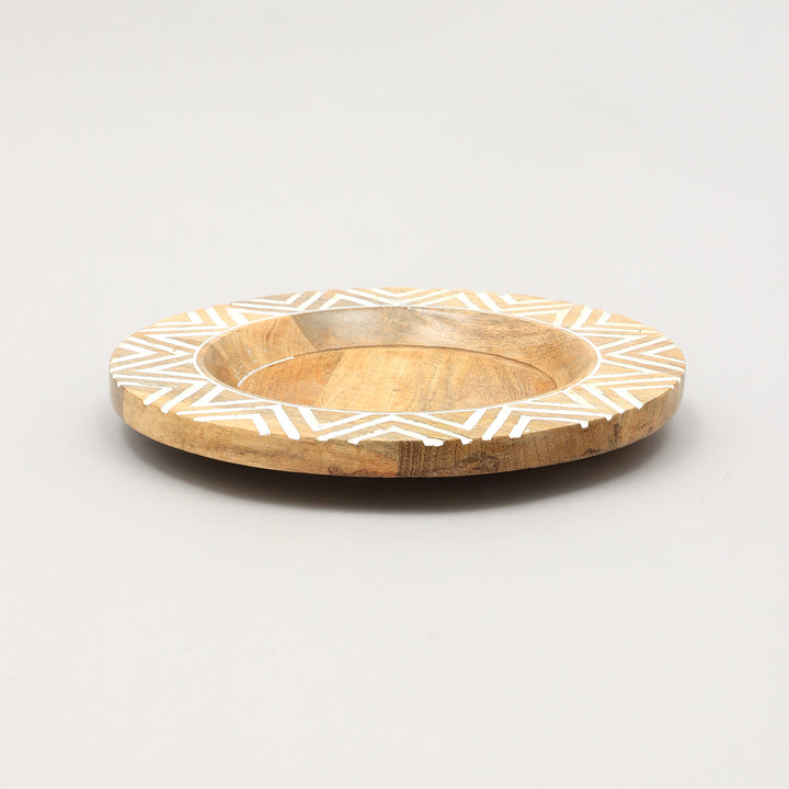 Handcrafted 13" Wood Charger Plate| Wooden Dinning Placemat|Artisan Wooden Tableware