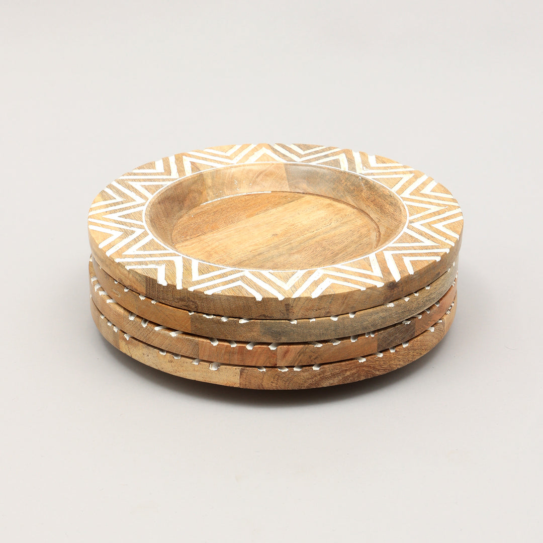 Handcrafted 13" Wood Charger Plate| Wooden Dinning Placemat|Artisan Wooden Tableware