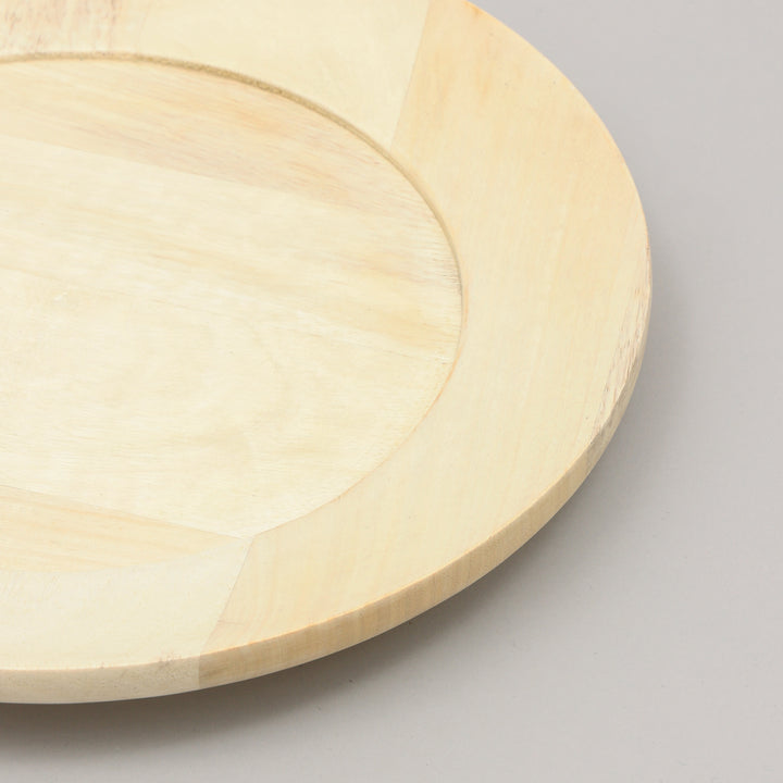 Handcrafted 13" Wood Charger Plate| Wooden Dinning Placemat|Artisan Wood Tableware-Beige