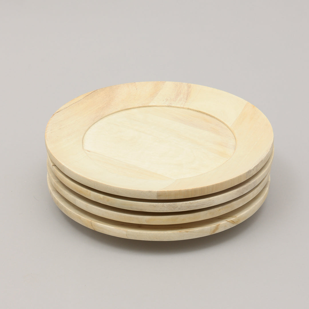 Handcrafted 13" Wood Charger Plate| Wooden Dinning Placemat|Artisan Wood Tableware-Beige