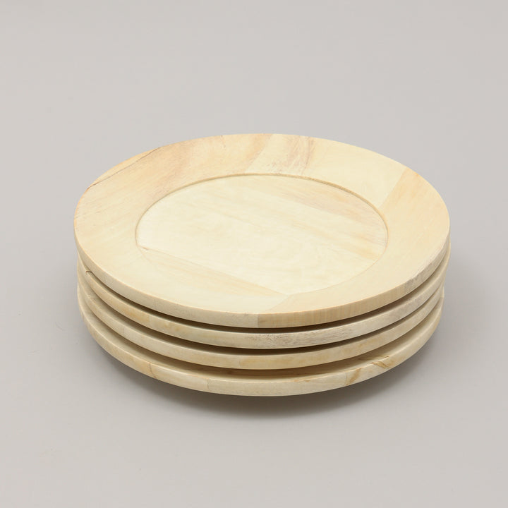 Handcrafted 13" Wood Charger Plate| Wooden Dinning Placemat|Artisan Wood Tableware-Beige