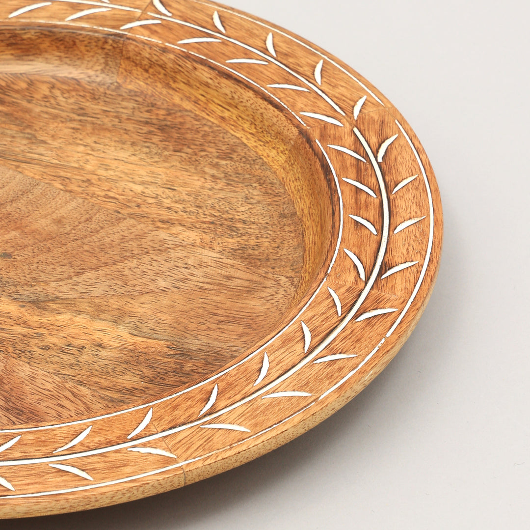 Handcrafted 13" Wooden Charger Plate| Wooden Dinning Placemat|Artisan Wood Tableware