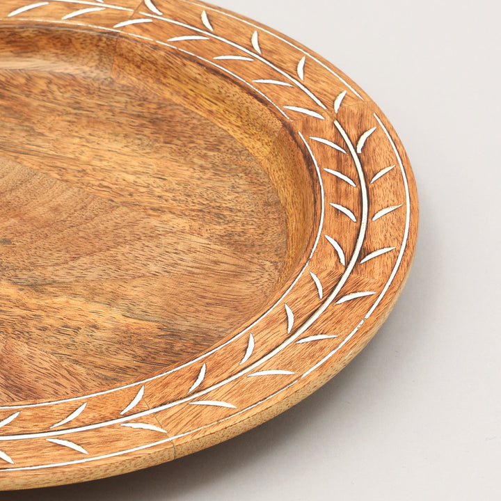 Handcrafted 13" Wooden Charger Plate| Wooden Dinning Placemat|Artisan Wood Tableware