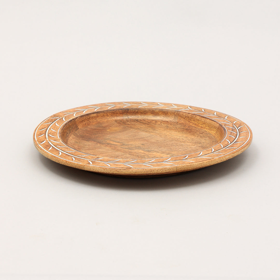 Handcrafted 13" Wooden Charger Plate| Wooden Dinning Placemat|Artisan Wood Tableware