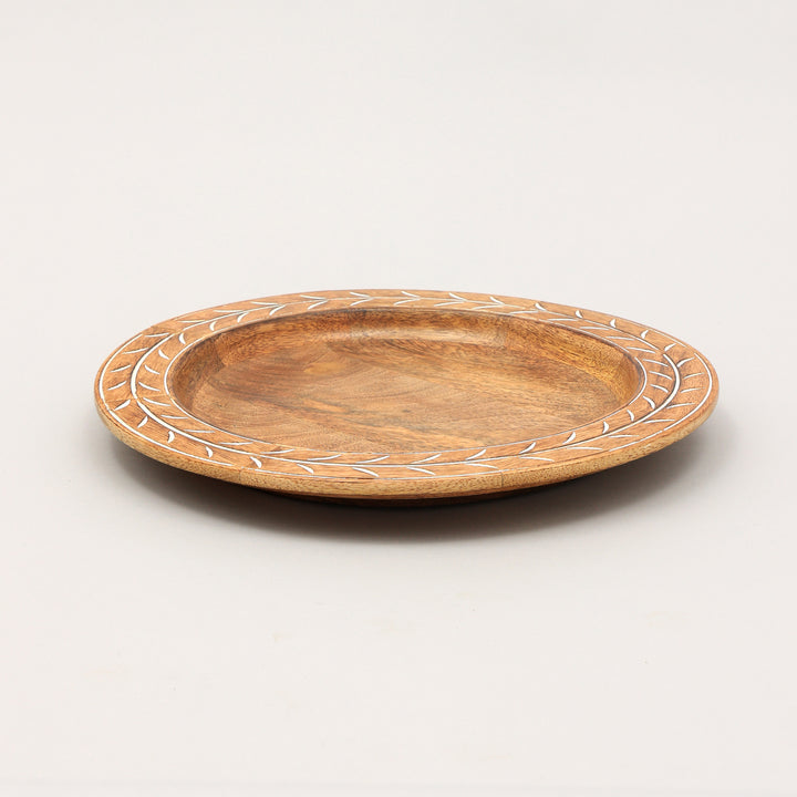 Handcrafted 13" Wooden Charger Plate| Wooden Dinning Placemat|Artisan Wood Tableware
