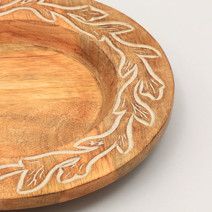 Handmade 13" Wood Charger Plate| Wooden Dinning Placemat|Artisan Wood Tableware