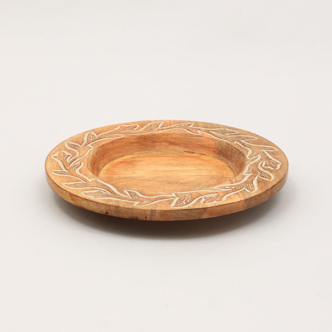 Handmade 13" Wood Charger Plate| Wooden Dinning Placemat|Artisan Wood Tableware