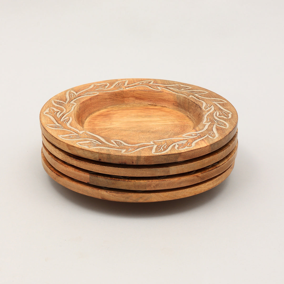 Handmade 13" Wood Charger Plate| Wooden Dinning Placemat|Artisan Wood Tableware