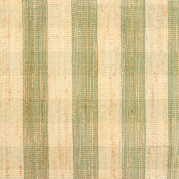 Artisan Hand Woven Jute & Cotton Green Plaid Rug
