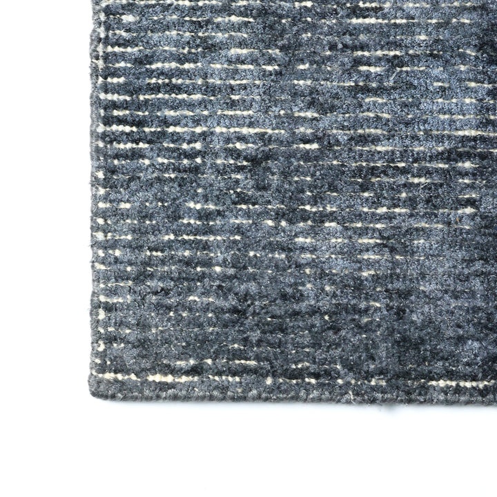 Area Rug | Charcoal Wool & Bamboo Silk Handloom Rug | 7mm