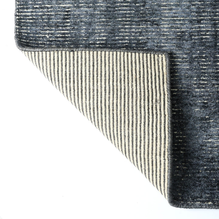 Area Rug | Charcoal Wool & Bamboo Silk Handloom Rug | 7mm