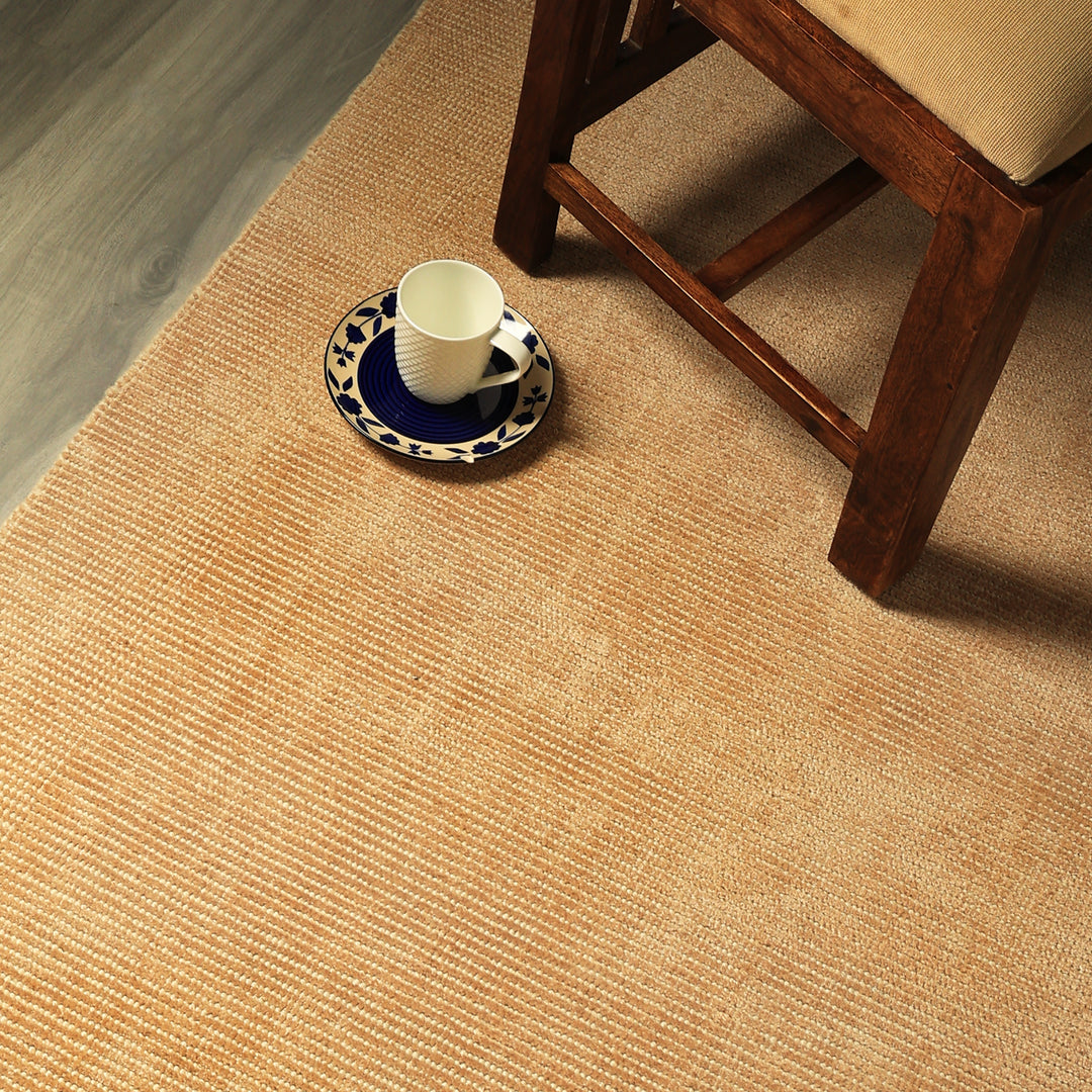 Area Rug | Gold Wool & Bamboo Silk Handloom Rug