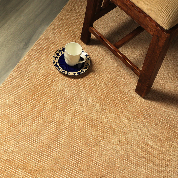 Area Rug | Gold Wool & Bamboo Silk Handloom Rug