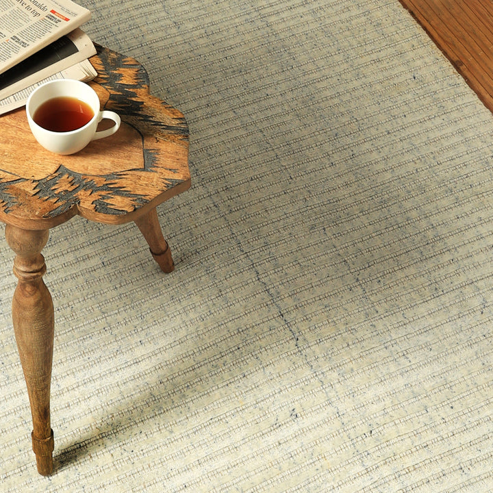Area Rug | Wool & Bamboo Silk Handloom Rug | Beige