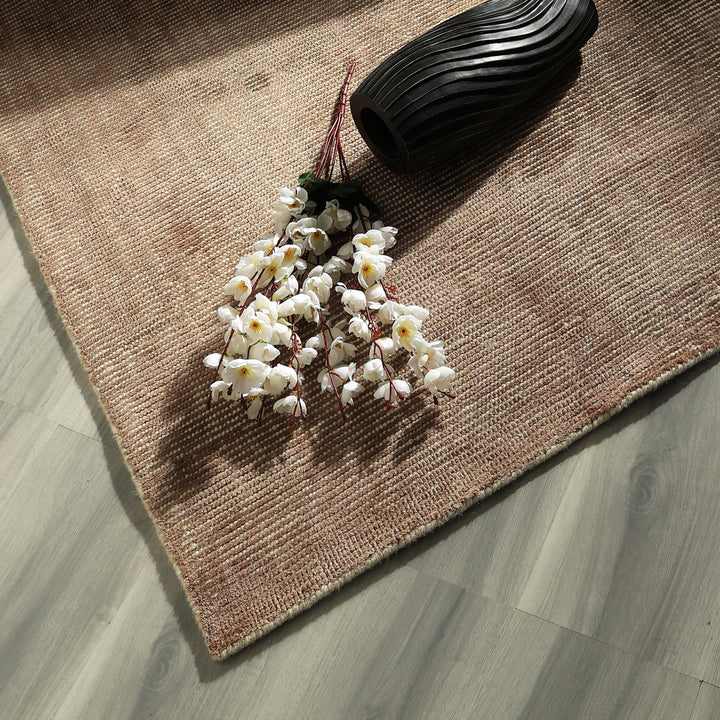 Area Rug | Brown Wool & Bamboo Silk Handloom Rug| Vintage Rug
