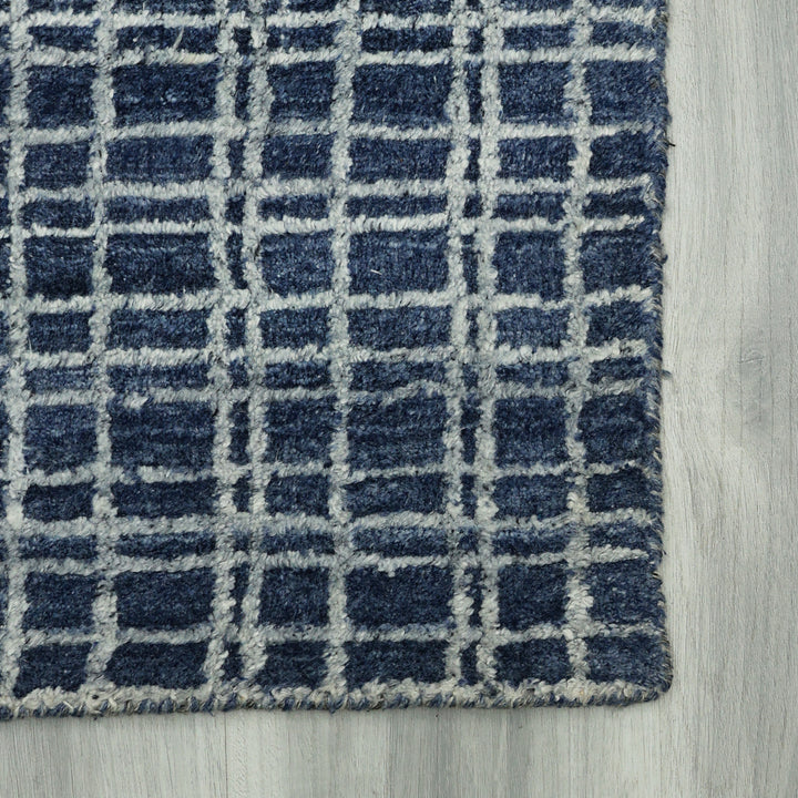 Area Rug | Light Blue Wool & Bamboo Silk Handloom Rug
