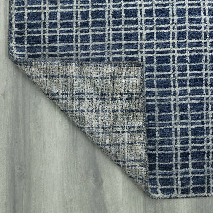 Area Rug | Light Blue Wool & Bamboo Silk Handloom Rug