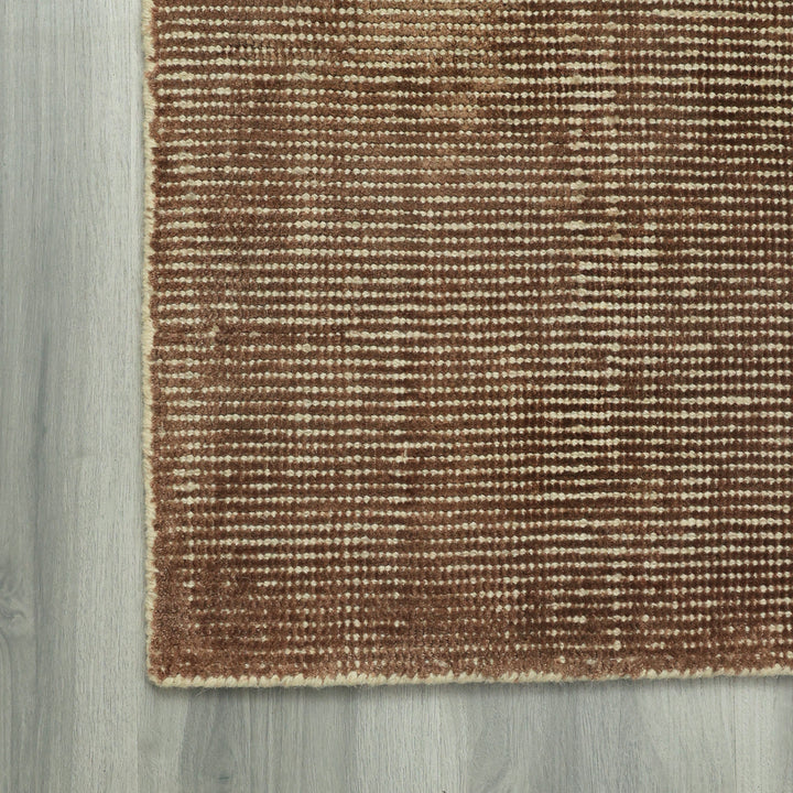 Area Rug | Brown Wool & Bamboo Silk Handloom Rug| Vintage Rug