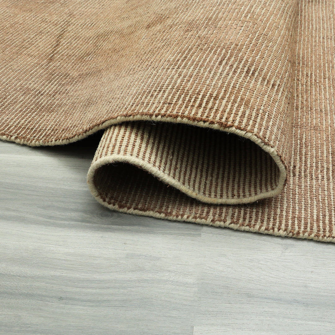 Area Rug | Brown Wool & Bamboo Silk Handloom Rug| Vintage Rug