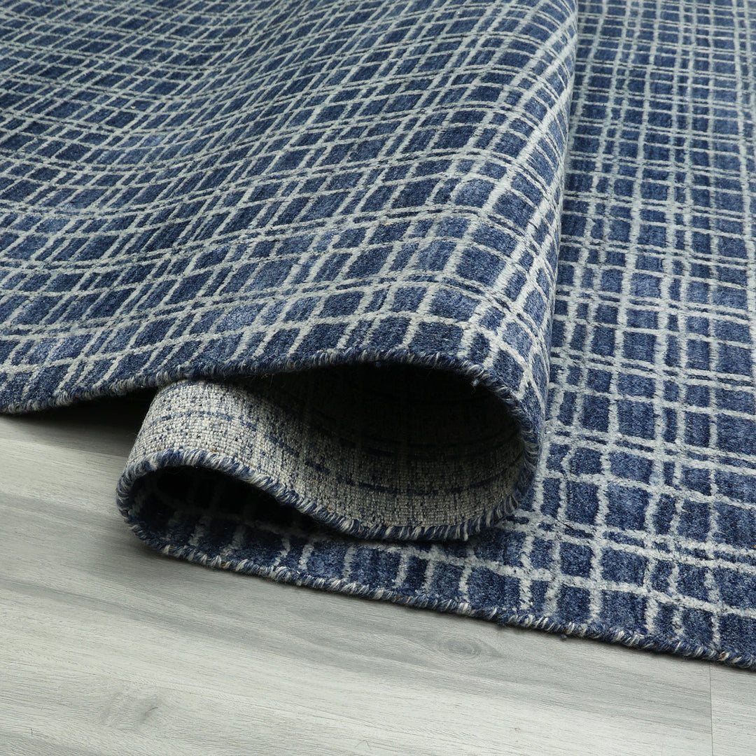 Area Rug | Light Blue Wool & Bamboo Silk Handloom Rug