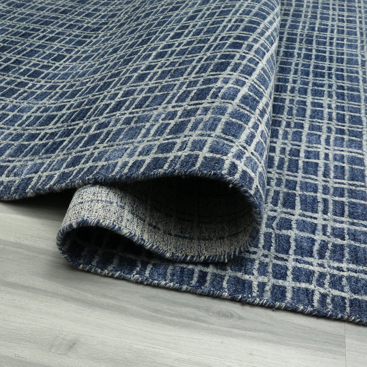 Area Rug | Light Blue Wool & Bamboo Silk Handloom Rug