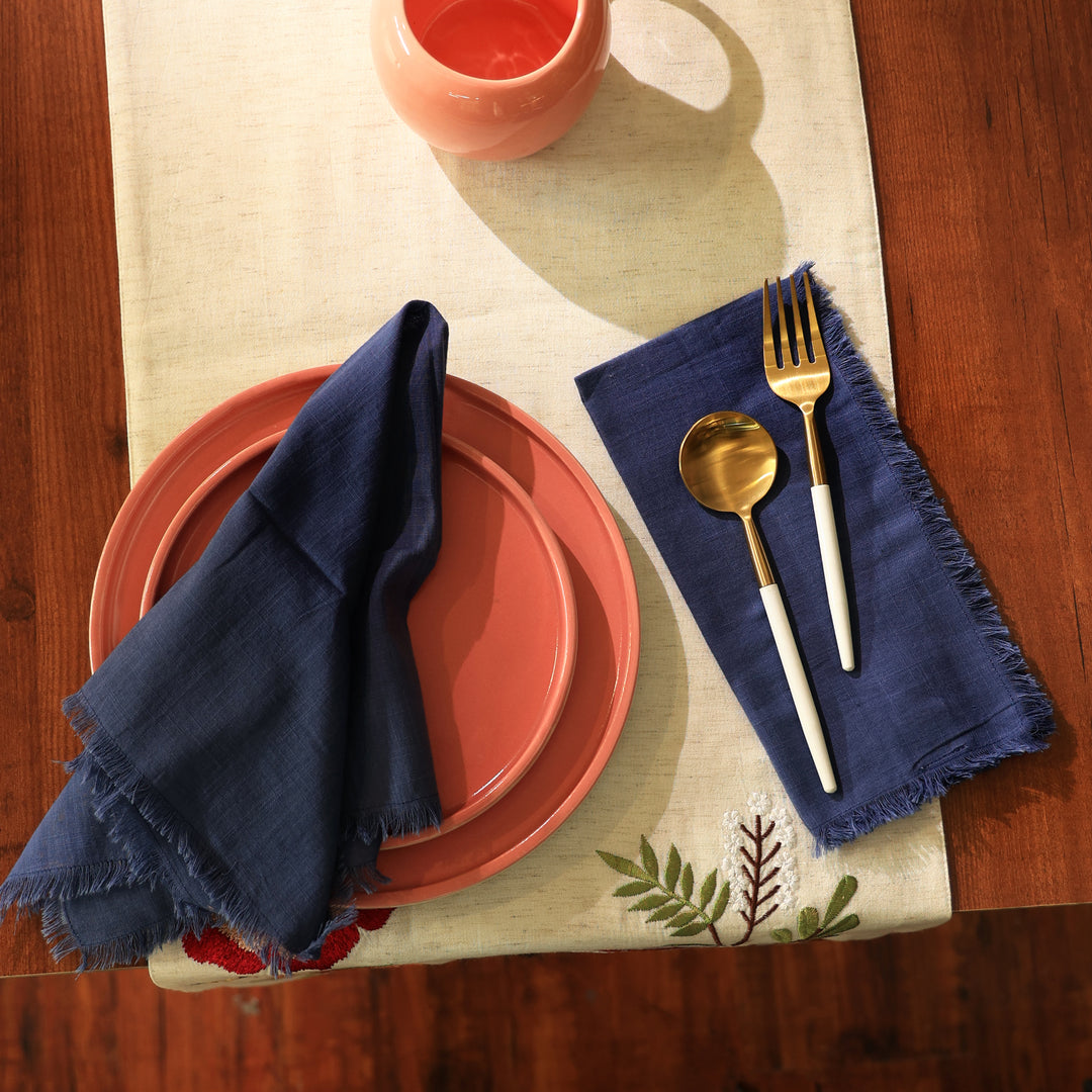 Premium Cotton Napkins Set of 4 - 20"x20", Classic Hemstitch Dinner Napkins