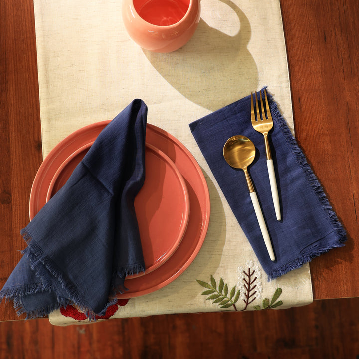 Premium Cotton Napkins Set of 4 - 20"x20", Classic Hemstitch Dinner Napkins