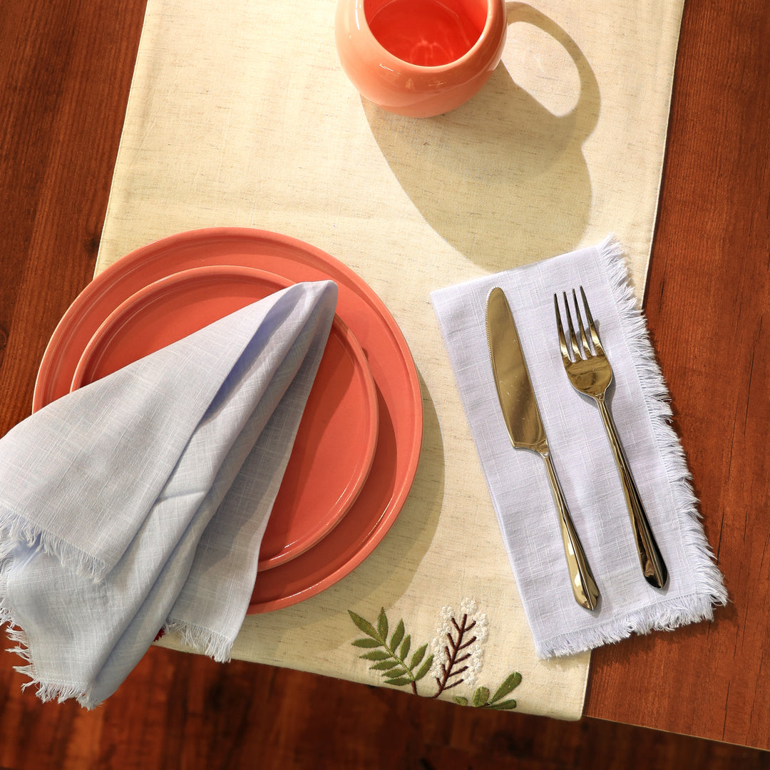Premium Cotton Napkins Set of 4 - 20"x20", Classic Hemstitch Dinner Napkins