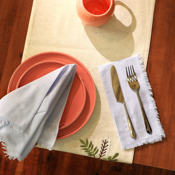 Premium Cotton Napkins Set of 4 - 20"x20", Classic Hemstitch Dinner Napkins