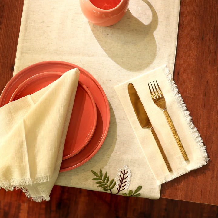 Premium Cotton Napkins Set of 4 - 20"x20", Classic Hemstitch Dinner Napkins