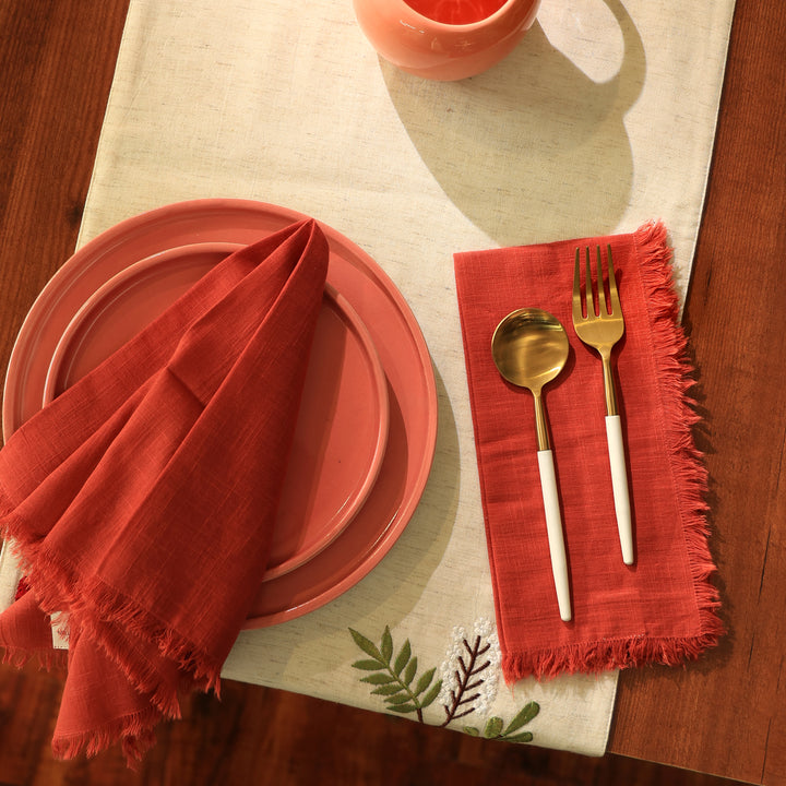 Premium Cotton Napkins Set of 4 - 20"x20", Classic Hemstitch Dinner Napkins
