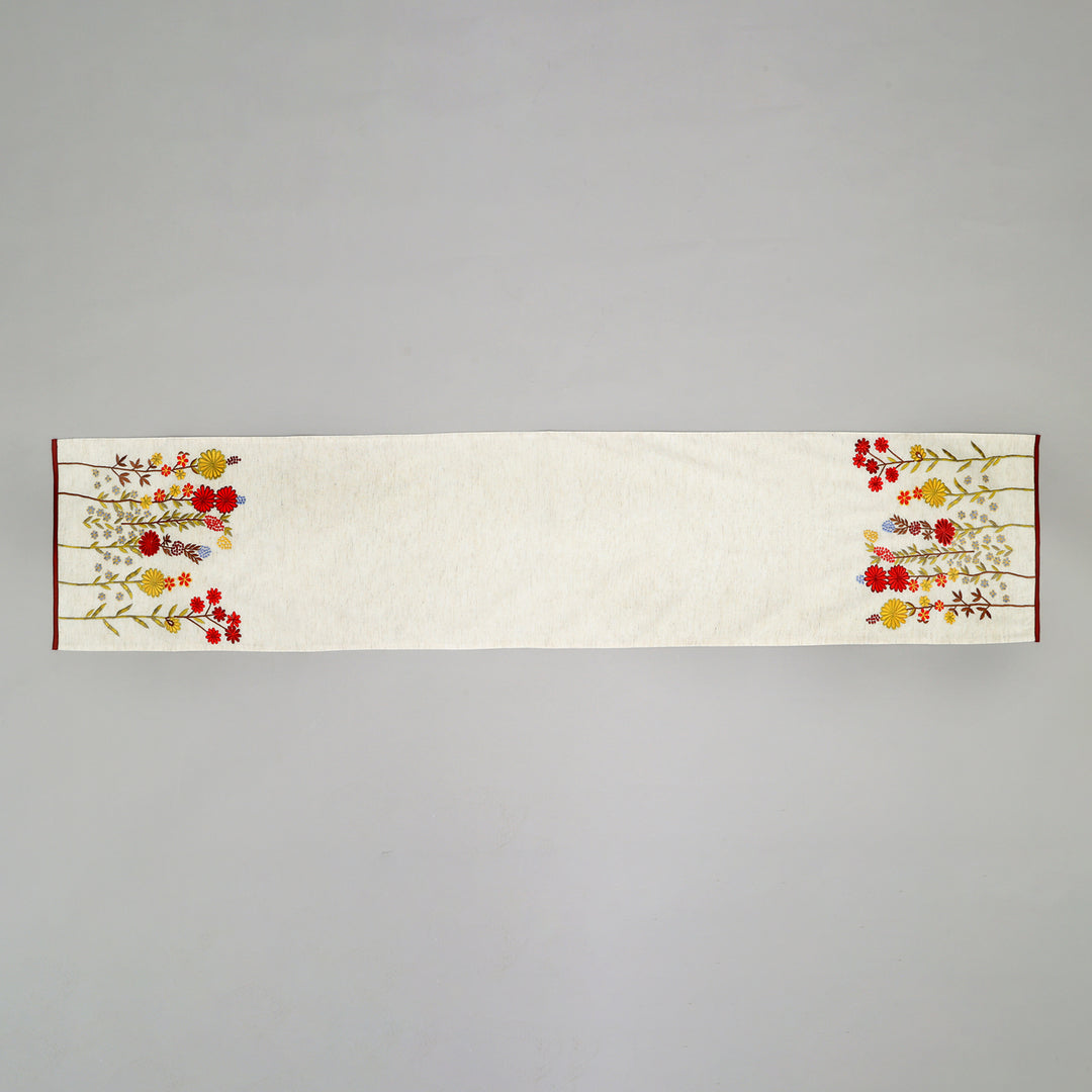 Daisy Embroidered Table Runner 72 Inches Long for Dresser Home Dining Table Décor