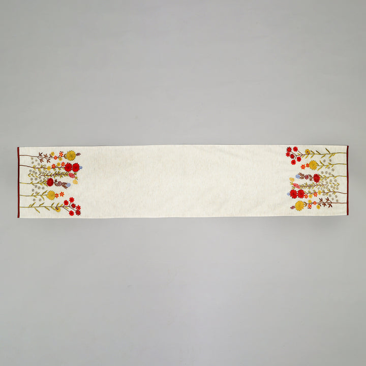 Daisy Embroidered Table Runner 72 Inches Long for Dresser Home Dining Table Décor