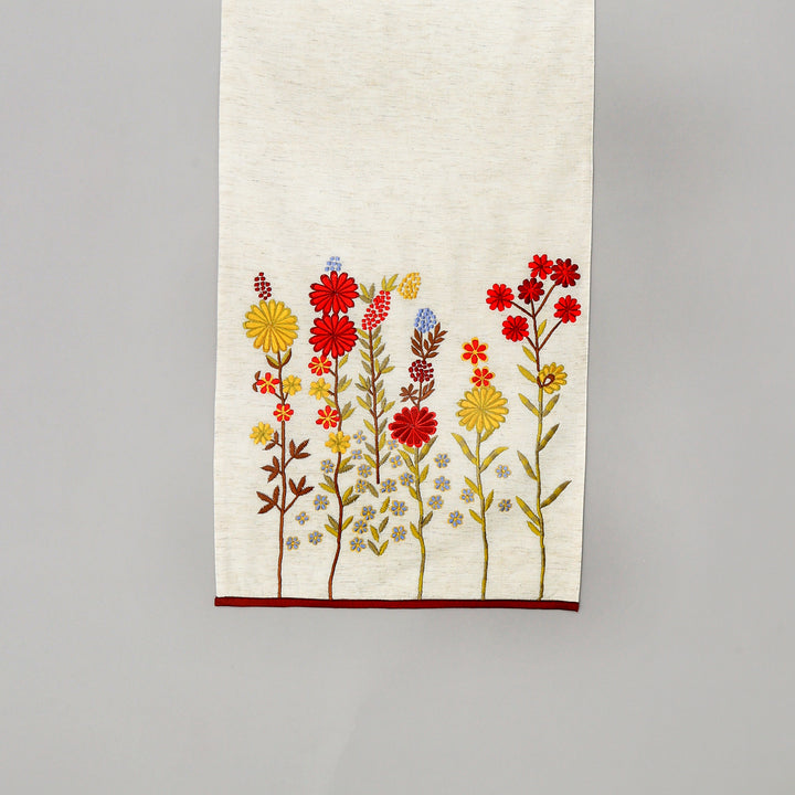 Daisy Embroidered Table Runner 72 Inches Long for Dresser Home Dining Table Décor