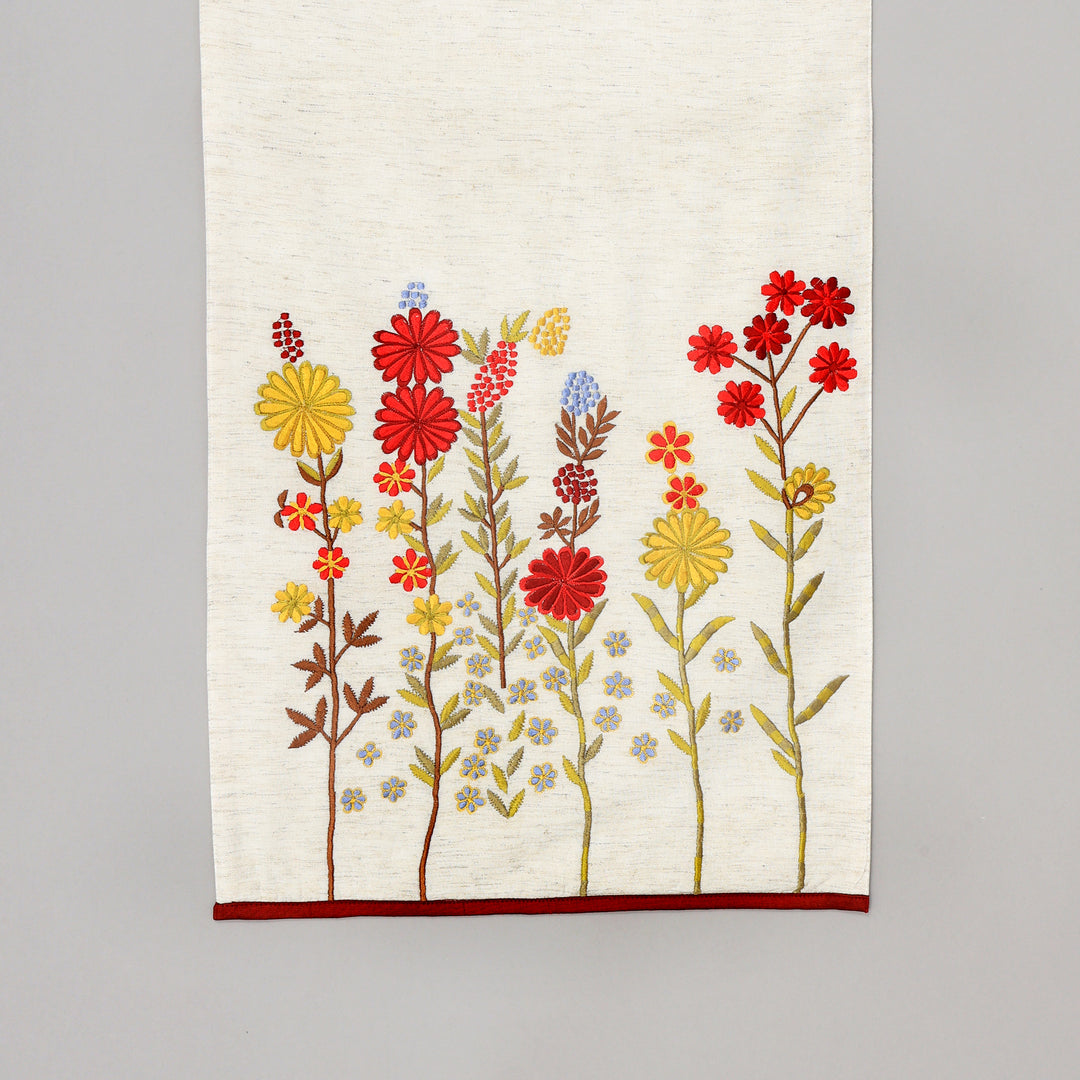 Daisy Embroidered Table Runner 72 Inches Long for Dresser Home Dining Table Décor