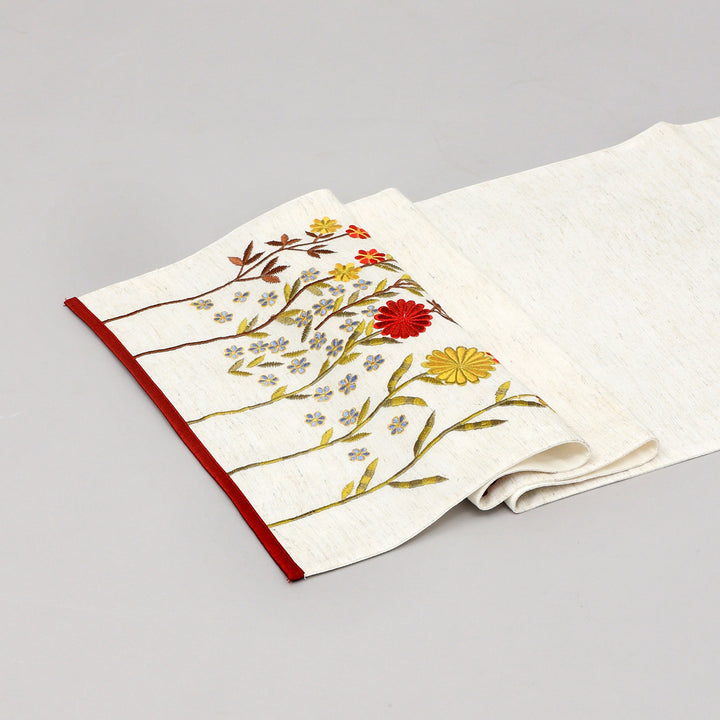Daisy Embroidered Table Runner 72 Inches Long for Dresser Home Dining Table Décor
