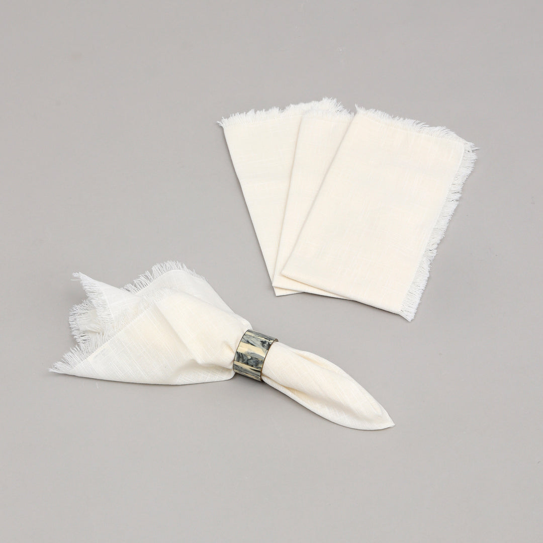 Premium Cotton Napkins Set of 4 - 20"x20", Classic Hemstitch Dinner Napkins