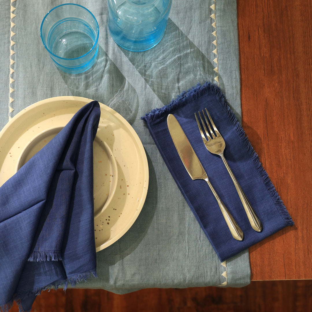 Premium Cotton Napkins Set of 4 - 20"x20", Classic Hemstitch Dinner Napkins