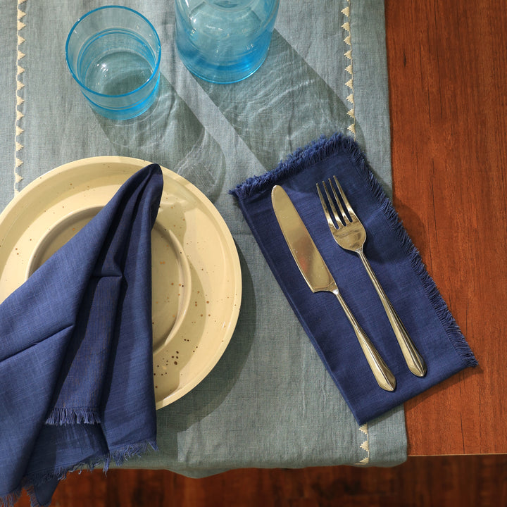 Premium Cotton Napkins Set of 4 - 20"x20", Classic Hemstitch Dinner Napkins