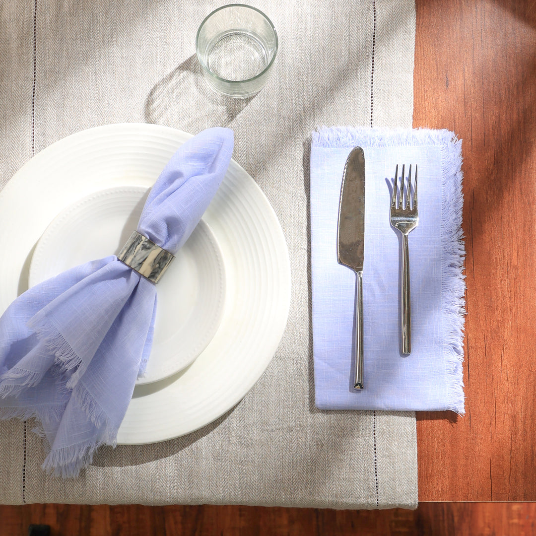 Premium Cotton Napkins Set of 4 - 20"x20", Classic Hemstitch Dinner Napkins